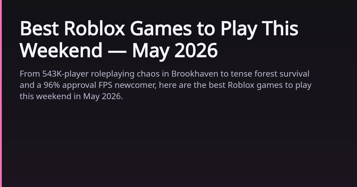 Best Roblox Games to Play This Weekend — May 2026 — Rokoala